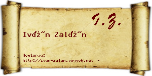 Iván Zalán névjegykártya
