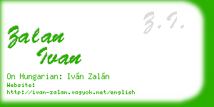 zalan ivan business card
